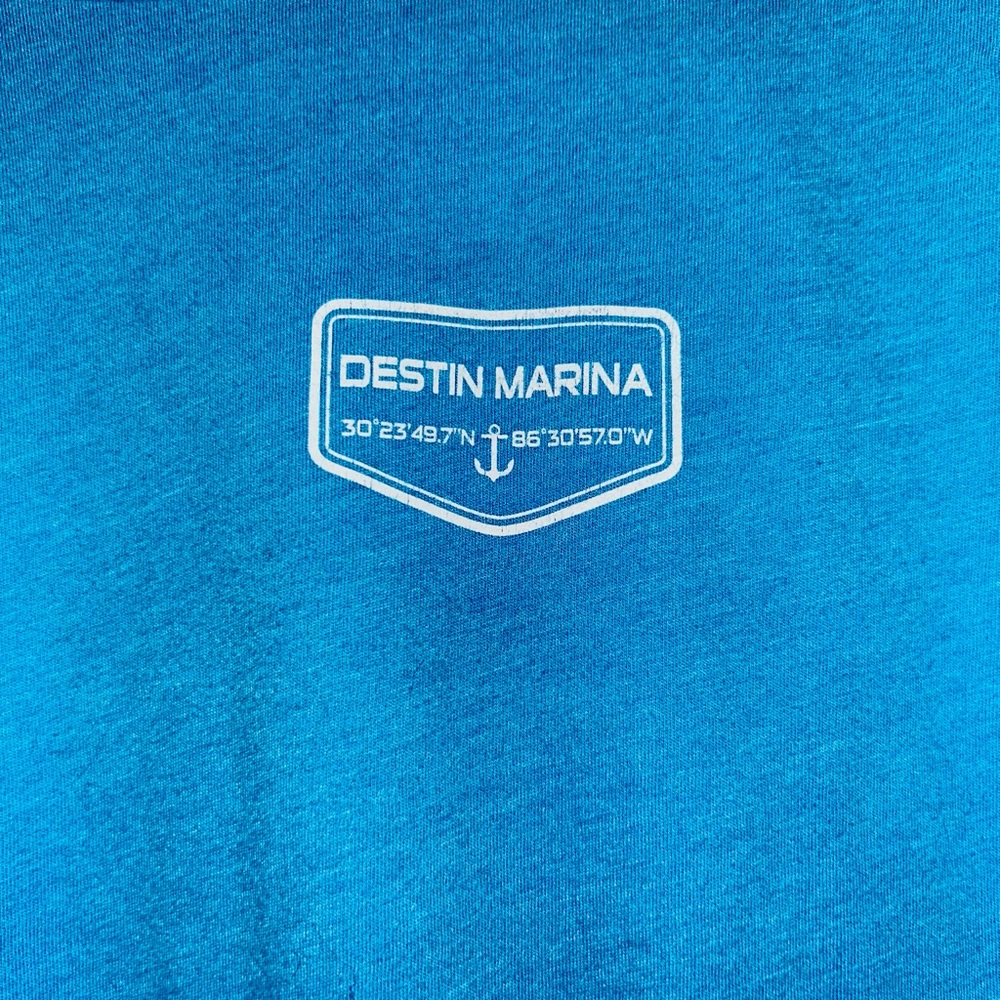 Destin Marina bright blue unisex t-shirt size medium - Picture 4 of 5